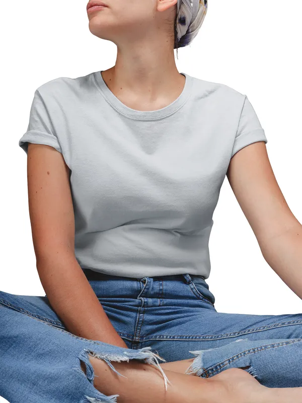 Grey_Cotton_Regular_Fit_T-Shirt_For_Women