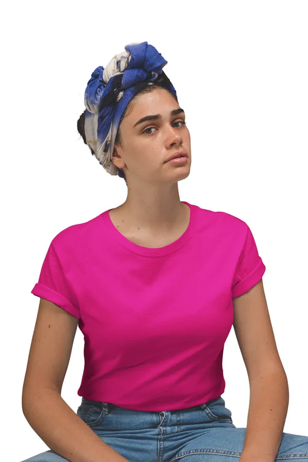 Pink_Cotton_Regular_Fit_T-Shirt_For_Women