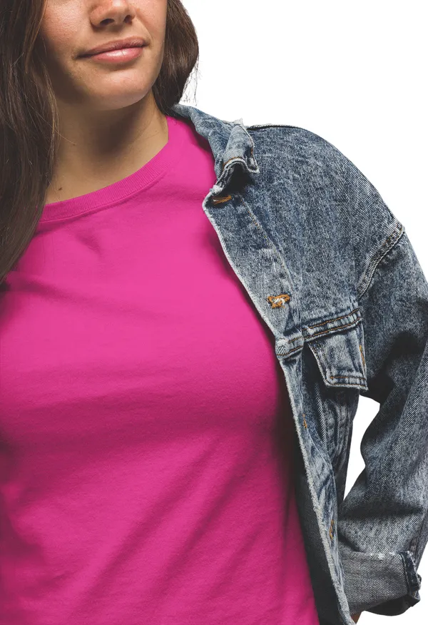 Pink_Cotton_Regular_Fit_T-Shirt_For_Women