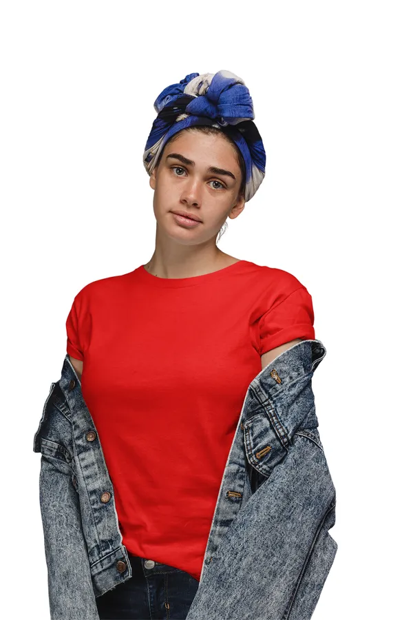 Red_Cotton_Regular_Fit_T-Shirt_For_Women