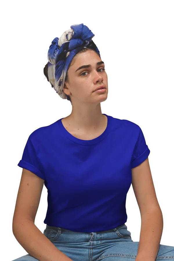 Navy_Blue_Cotton_Regular_Fit_T-Shirt_For_Women