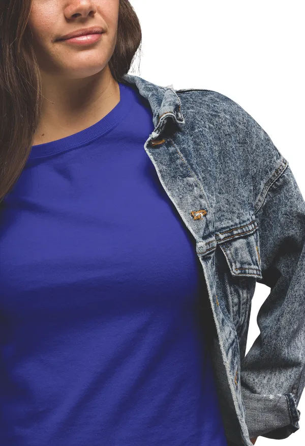 Navy_Blue_Cotton_Regular_Fit_T-Shirt_For_Women