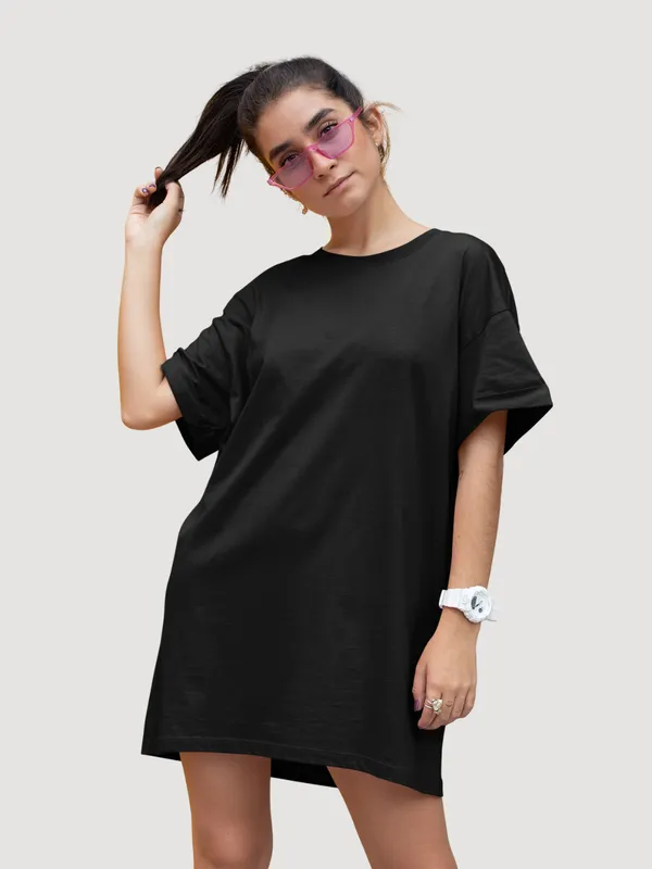 Black_Cotton_Regular_Fit_T-Shirt_For_Women