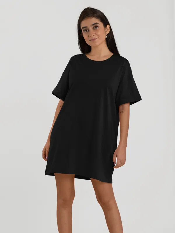 Black_Cotton_Regular_Fit_T-Shirt_For_Women