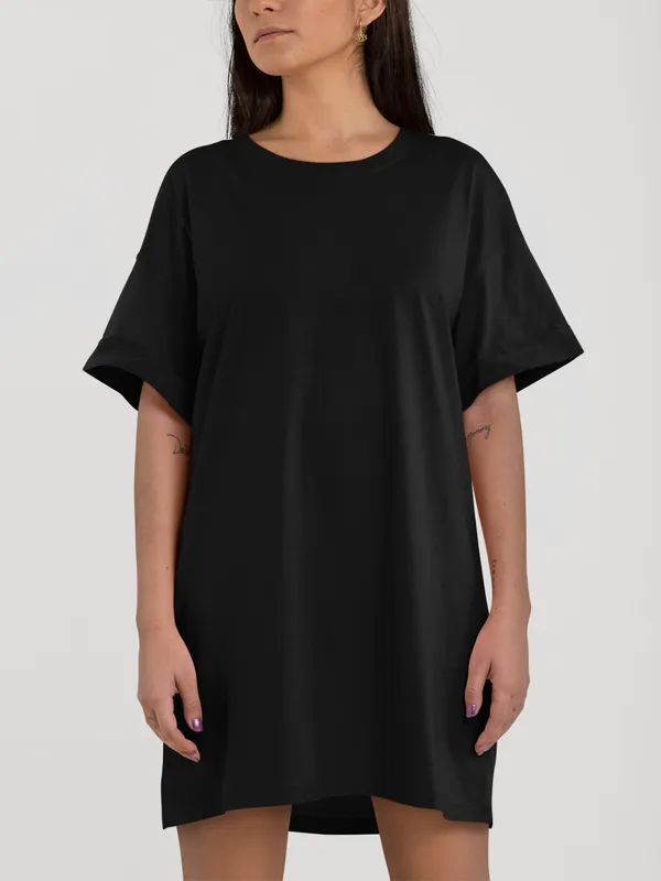 Black_Cotton_Regular_Fit_T-Shirt_For_Women