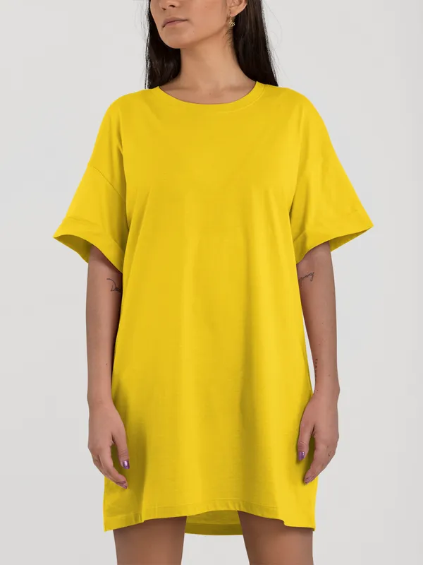 Golden_Yellow_Cotton_Regular_Fit_T-Shirt_For_Women
