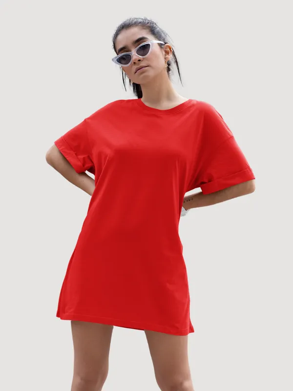 Red_Cotton_Regular_Fit_T-Shirt_For_Women