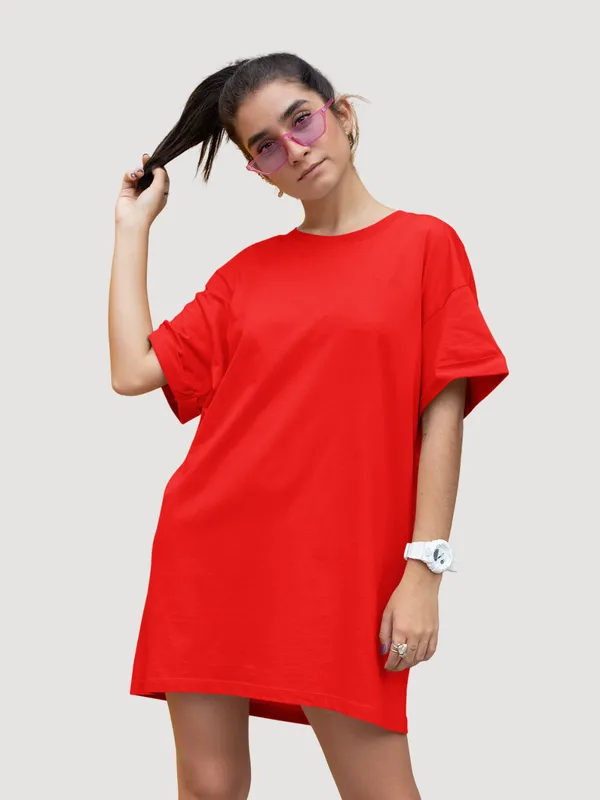 Red_Cotton_Regular_Fit_T-Shirt_For_Women