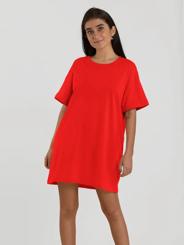 Red_Cotton_Regular_Fit_T-Shirt_For_Women