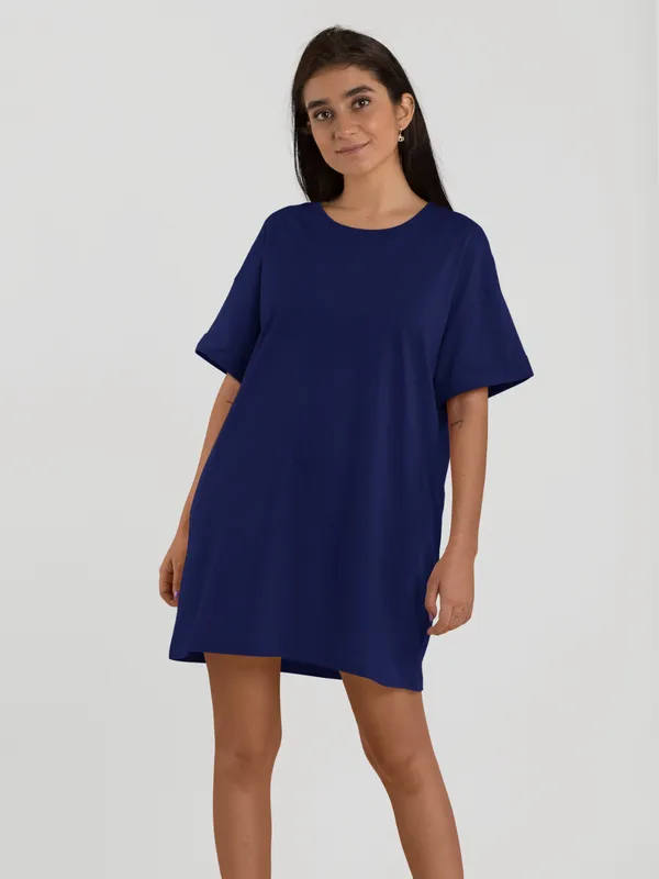 Navy_Blue_Cotton_Regular_Fit_T-Shirt_For_Women