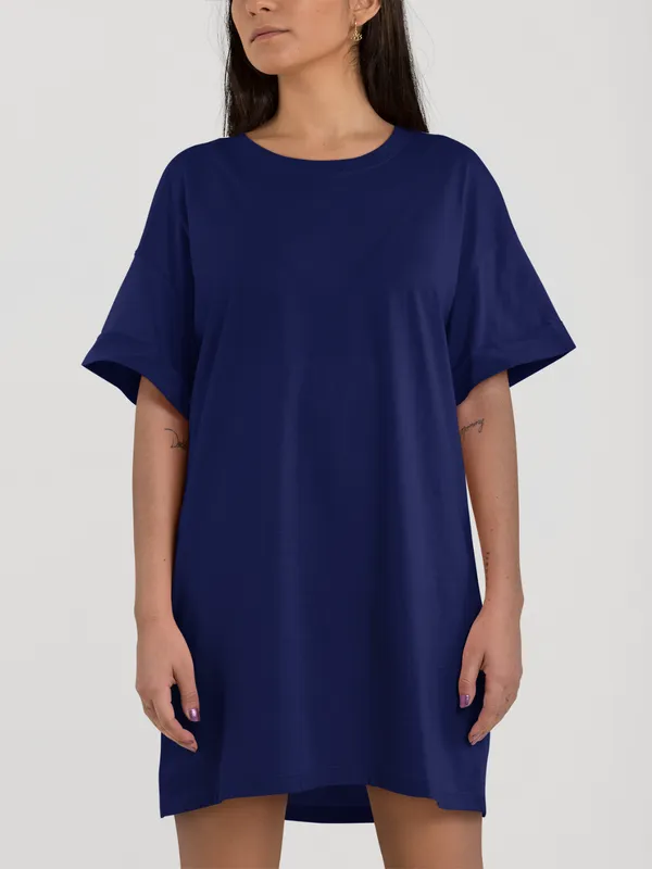 Navy_Blue_Cotton_Regular_Fit_T-Shirt_For_Women