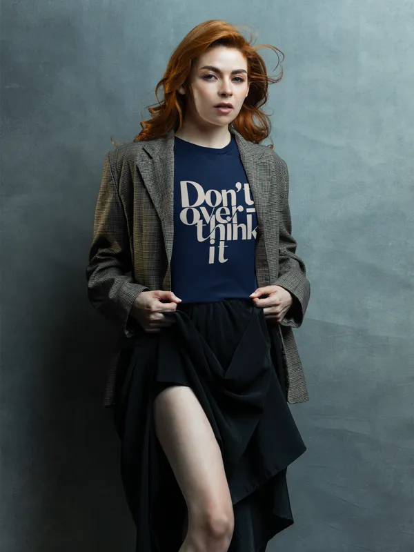 Blue_Cotton_Regular_Fit_T-Shirt_For_Women
