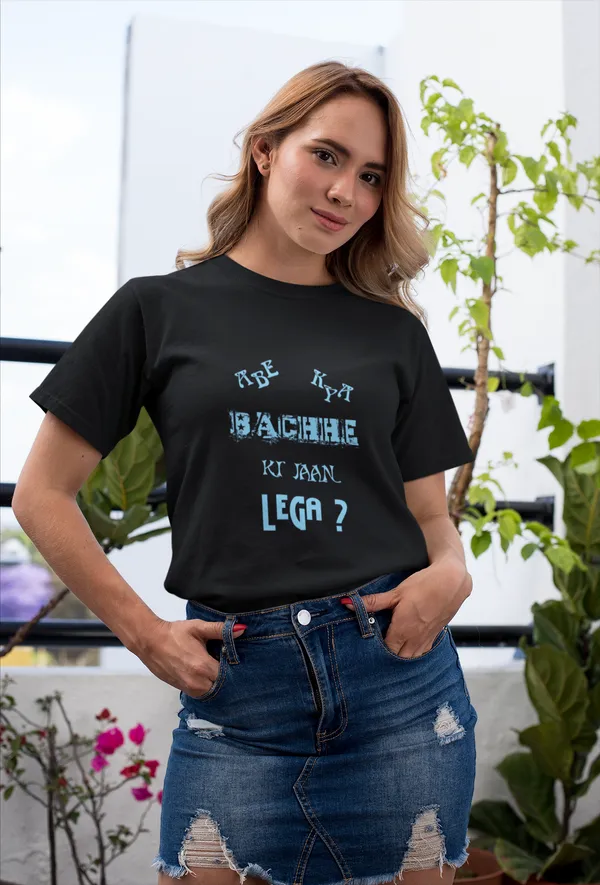 Black_Cotton_Regular_Fit_T-Shirt_For_Women
