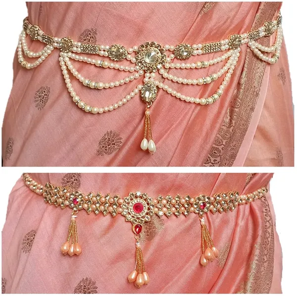 Gold_&_Red_Alloy_&_Mother_Of_Pearl_Moonstone_Ethnic_Waist_Hip_Belt_Kamarband_(Pack_of_2)