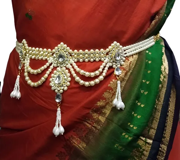 White_Mother_Of_Pearl_Quartz_Ethnic_Waist_Hip_Belt_Kamarband