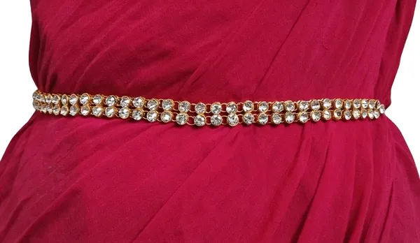 White_&_Gold_Metal_Quartz_Contemporary_Waist_Hip_Belt_Kamarband