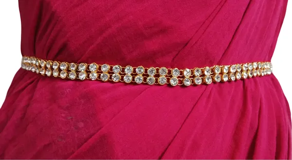 White_&_Gold_Metal_Quartz_Contemporary_Waist_Hip_Belt_Kamarband