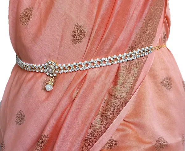White_Metal_Quartz_Contemporary_Waist_Hip_Belt_Kamarband
