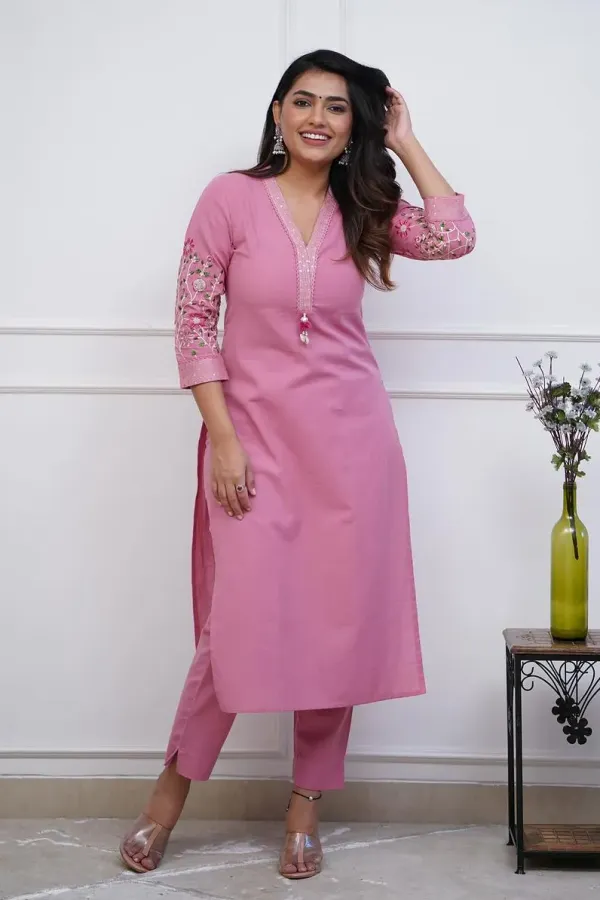 Rose_100%_Pure_Cotton_Kurta_Set_For_Women