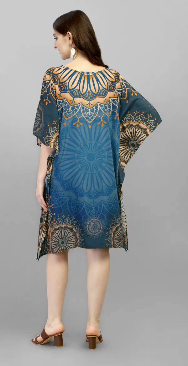 Women's_Blue_Printed_Satin_Short_Kaftan_Dress_with_Mandala_Motif