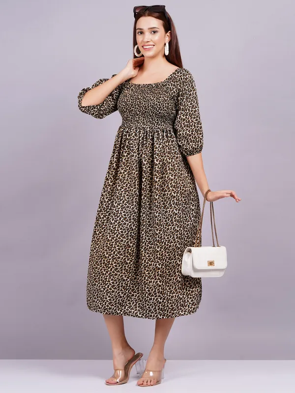 Brown_Georgette_Premium_And_Elegant_Midi_Dress_For_Women