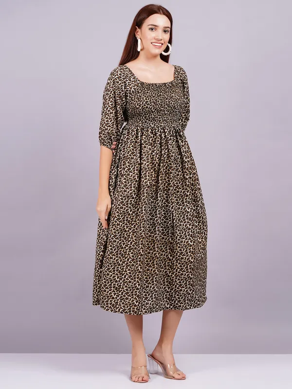 Brown_Georgette_Premium_And_Elegant_Midi_Dress_For_Women