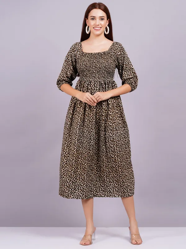 Brown_Georgette_Premium_And_Elegant_Midi_Dress_For_Women