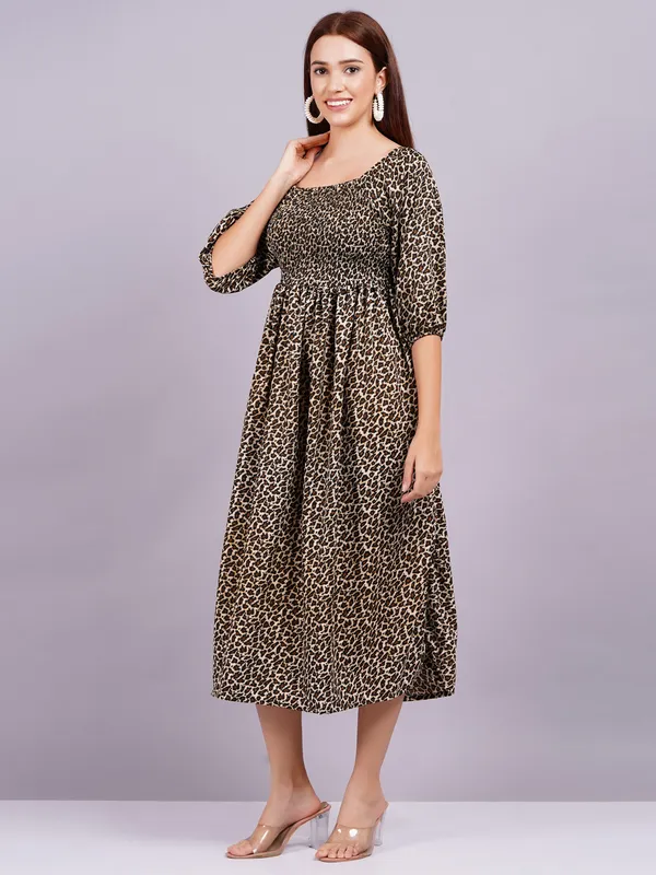 Brown_Georgette_Premium_And_Elegant_Midi_Dress_For_Women