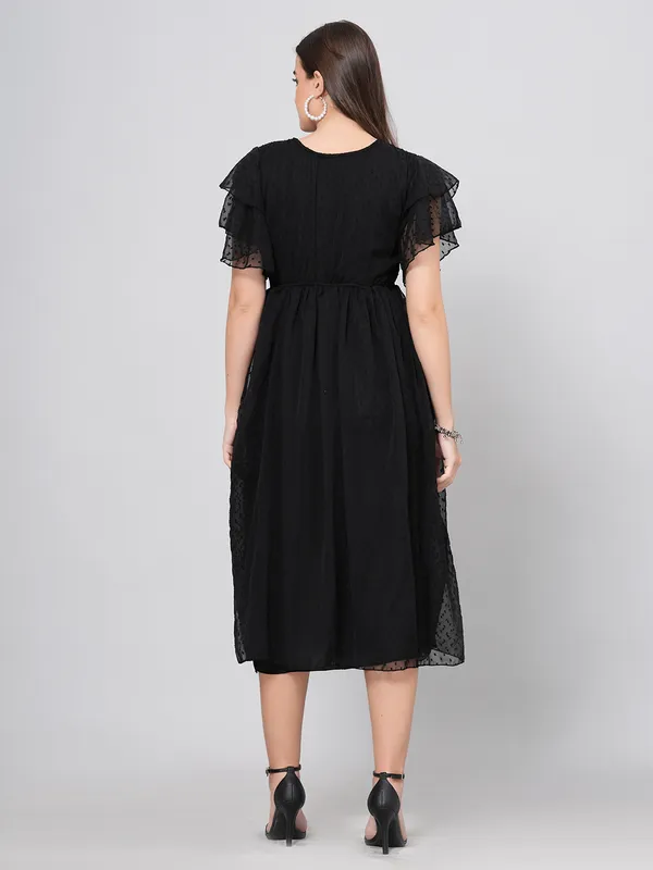 Black_Georgette_Premium_And_Elegant_Midi_Dress_For_Women