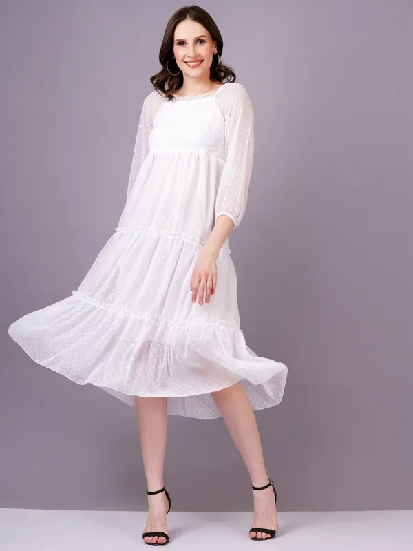 White_Georgette_Premium_And_Elegant_Midi_Dress_For_Women