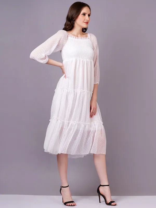 White_Georgette_Premium_And_Elegant_Midi_Dress_For_Women