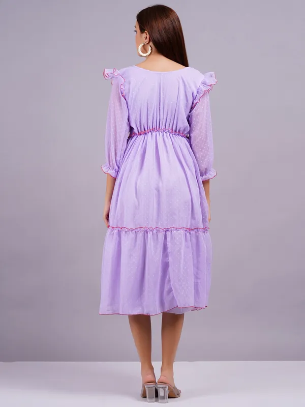 Lavender_Georgette_Premium_And_Elegant_Midi_Dress_For_Women