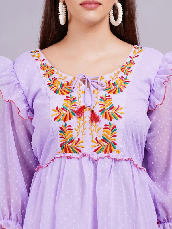 Lavender_Georgette_Premium_And_Elegant_Midi_Dress_For_Women