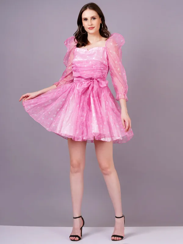 Pink_Georgette_Premium_And_Elegant_Mini_Dress_For_Women