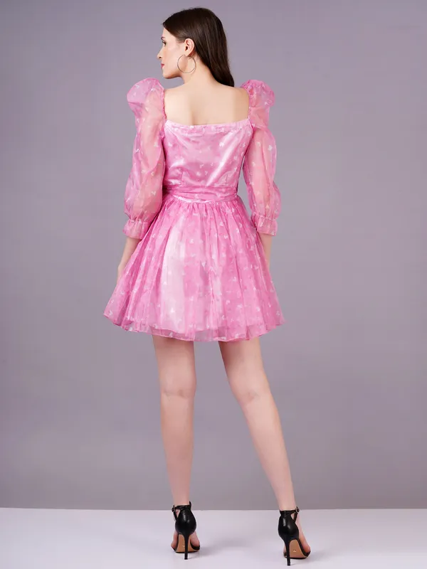 Pink_Georgette_Premium_And_Elegant_Mini_Dress_For_Women