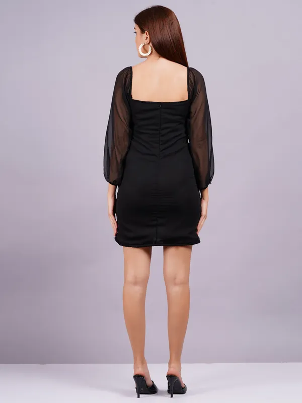 Black_Georgette_Premium_And_Elegant_Mini_Dress_For_Women