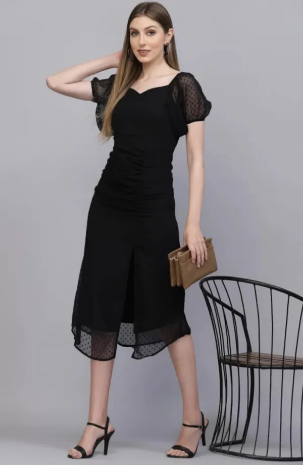 Black_Georgette_Premium_And_Elegant_Midi_Dress_For_Women