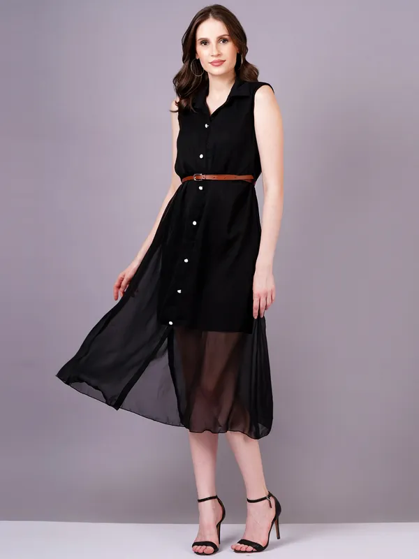 Black_Georgette_Premium_And_Elegant_Midi_Dress_For_Women