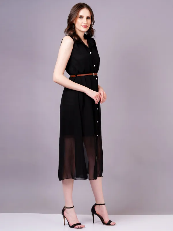Black_Georgette_Premium_And_Elegant_Midi_Dress_For_Women