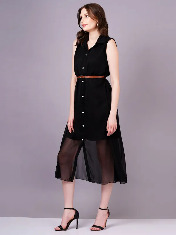 Black_Georgette_Premium_And_Elegant_Midi_Dress_For_Women