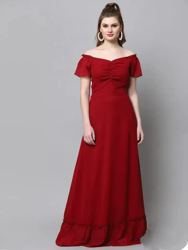Maroon_Georgette_Premium_And_Elegant_Long_Dress_For_Women