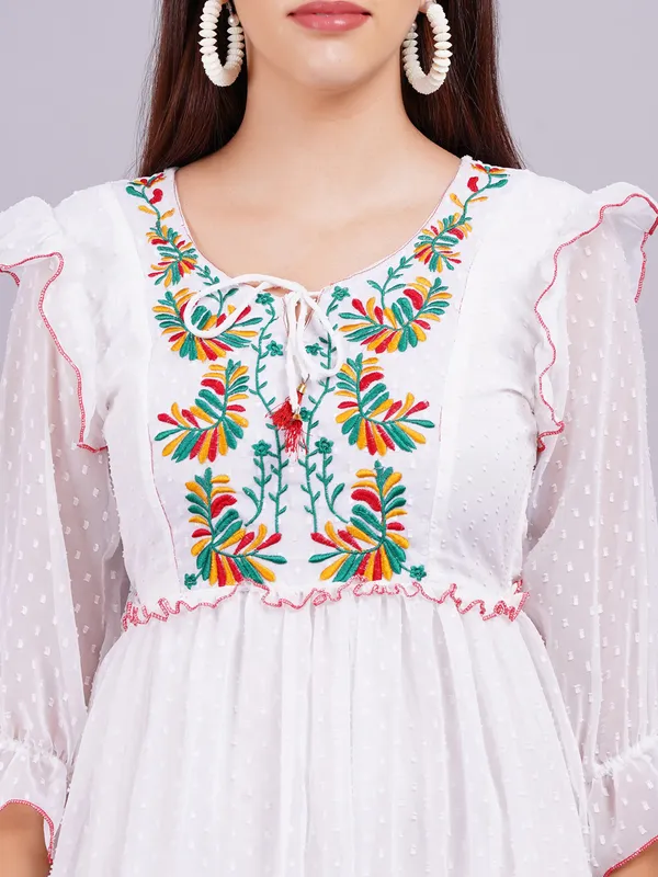White_Georgette_Premium_And_Elegant_Midi_Dress_For_Women