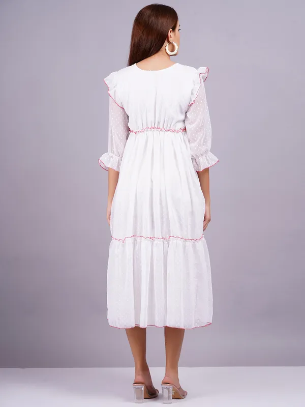 White_Georgette_Premium_And_Elegant_Midi_Dress_For_Women