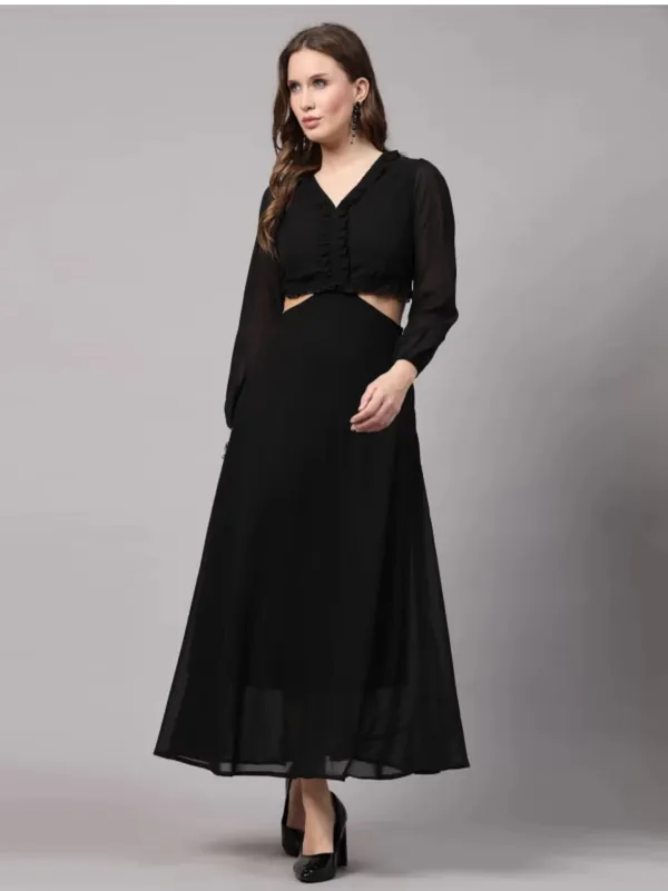 Black_Georgette_Premium_And_Elegant_Long_Dress_For_Women