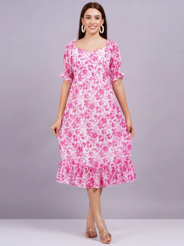Pink_Georgette_Premium_And_Elegant_Midi_Dress_For_Women