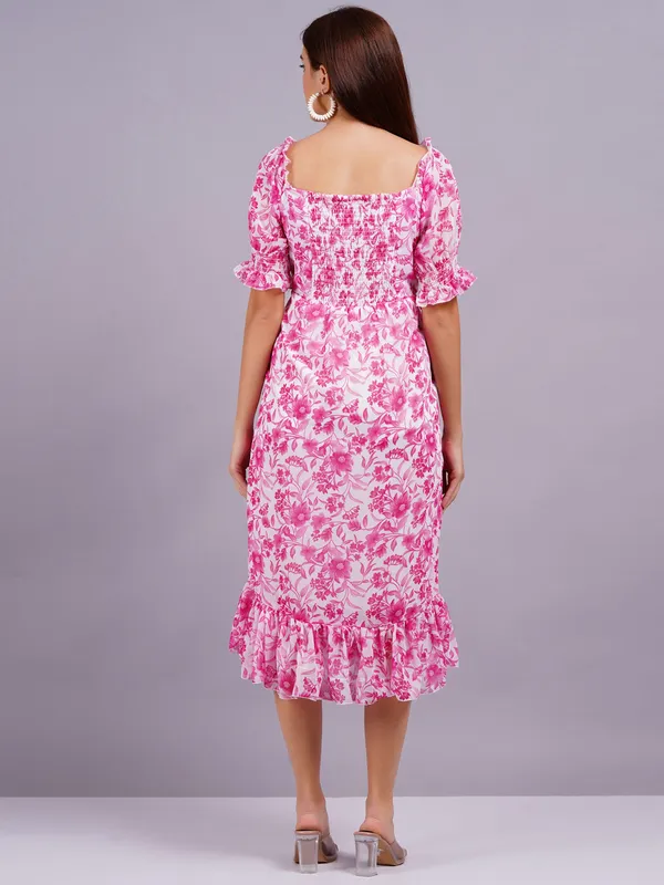 Pink_Georgette_Premium_And_Elegant_Midi_Dress_For_Women