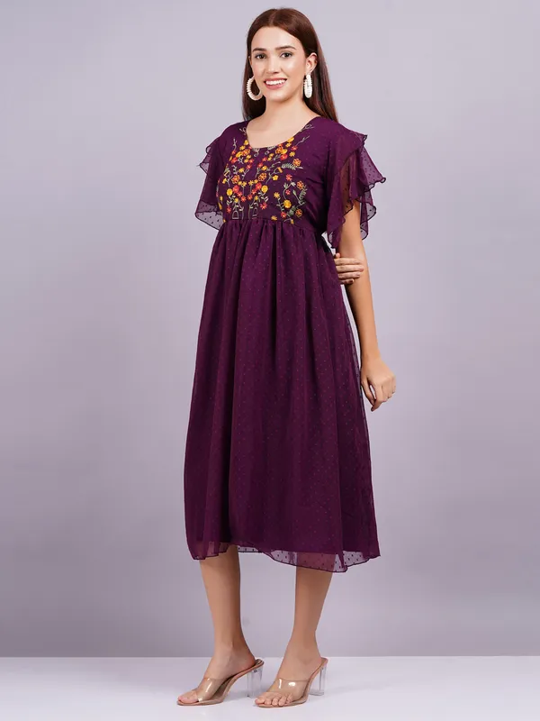 Purple_Georgette_(Embroidery)_Premium_And_Elegant_Midi_Dress_For_Women