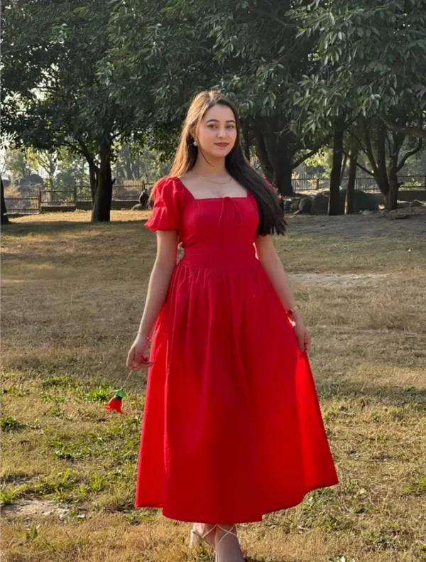 Red_Cotton_Premium_And_Elegant_Midi_Dress_For_Women
