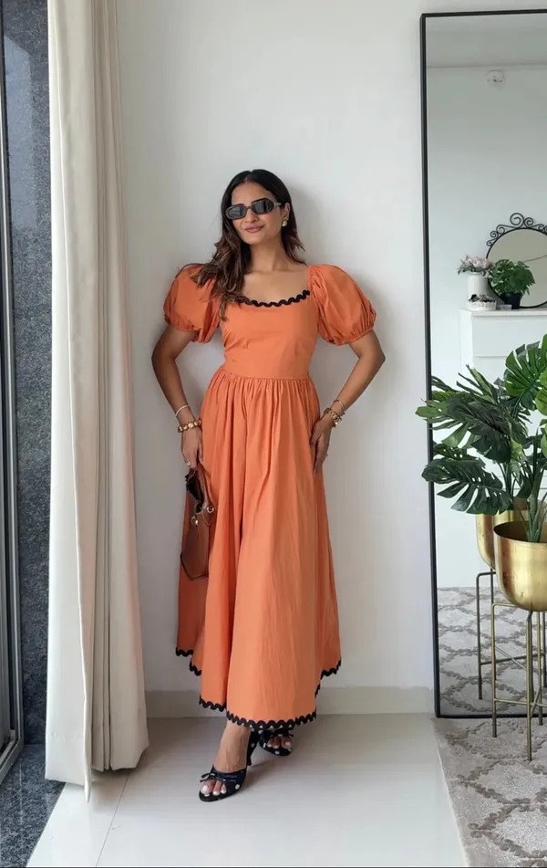 Rest_Orange_Cotton_Premium_And_Elegant_Long_Dress_For_Women