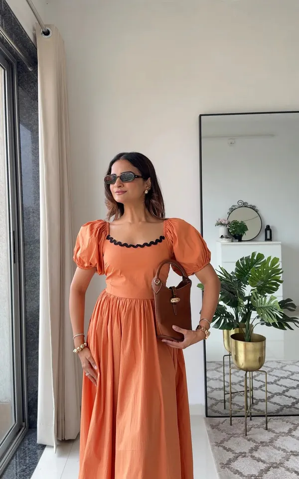 Rest_Orange_Cotton_Premium_And_Elegant_Long_Dress_For_Women